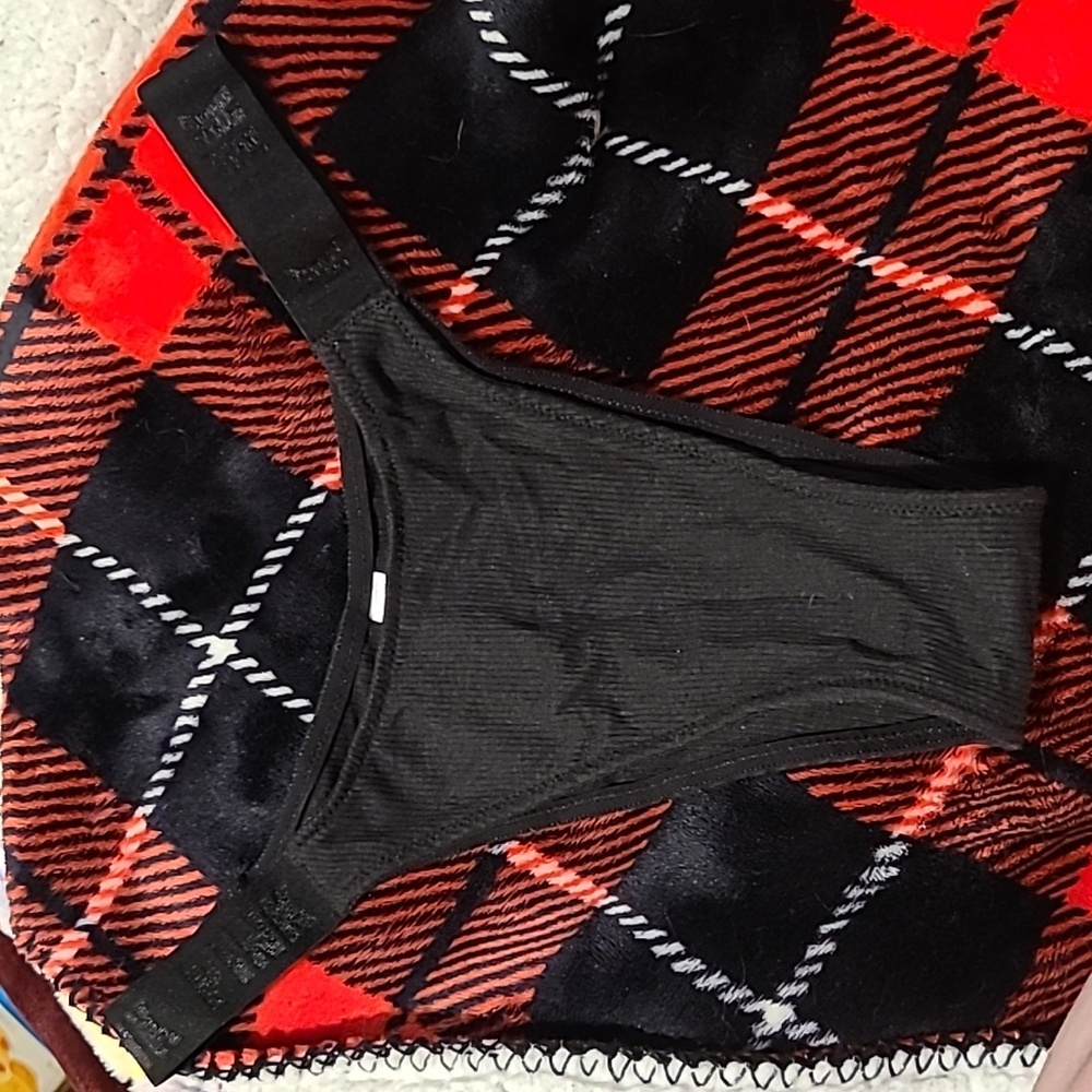 Black Logo strap bikini style PINK underwear